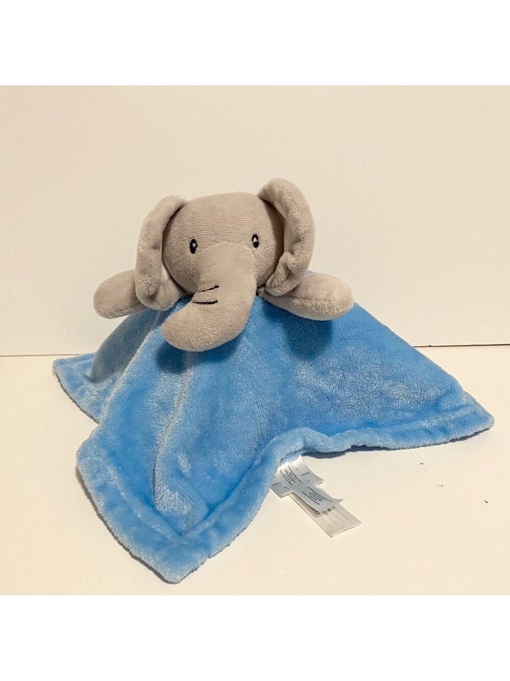 Nemcor Blue Elephant Lovey Babys First Plush Security Blanket Baby Cuddle Toy